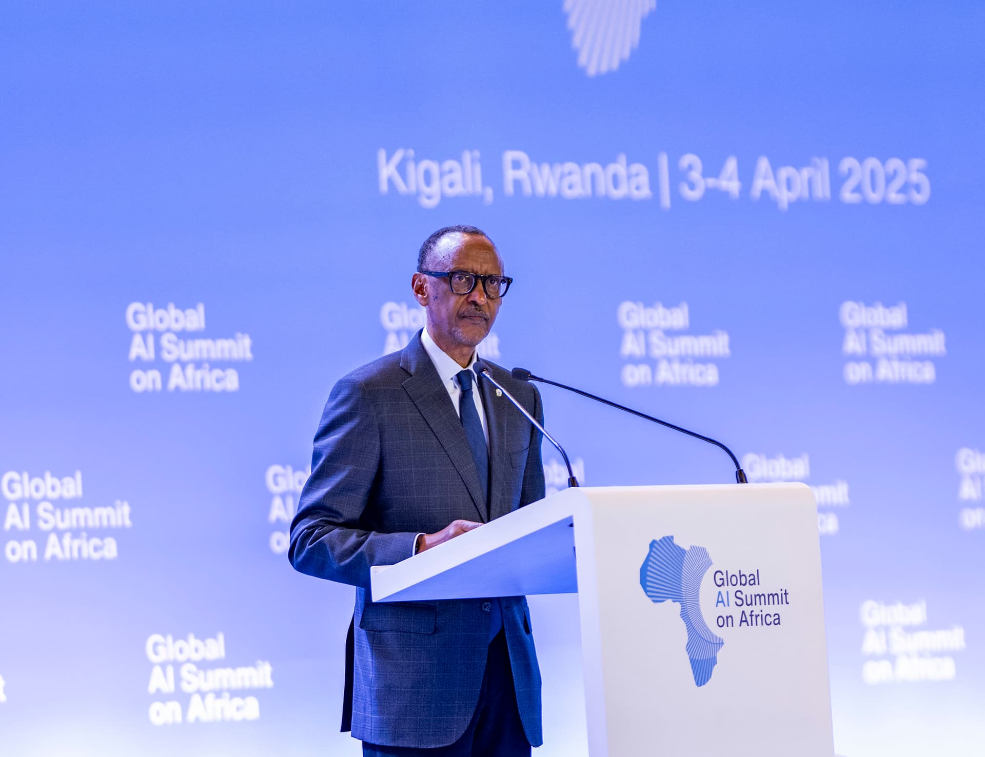 CircuitNotion representatives at Global AI Summit presenting Rwanda's artificial intelligence innovations to international audience